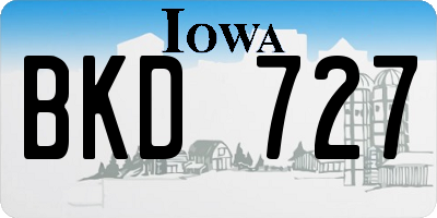 IA license plate BKD727