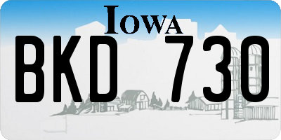 IA license plate BKD730