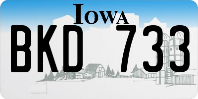 IA license plate BKD733
