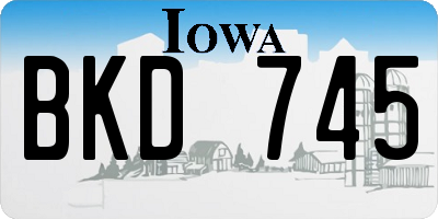 IA license plate BKD745