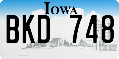 IA license plate BKD748