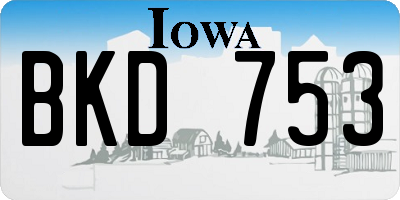 IA license plate BKD753