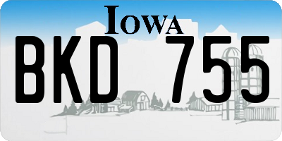 IA license plate BKD755