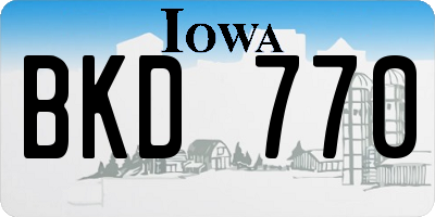 IA license plate BKD770
