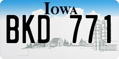 IA license plate BKD771