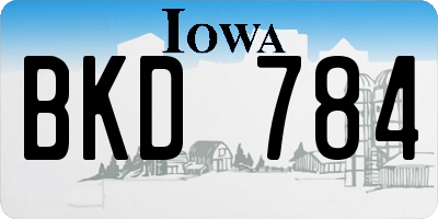 IA license plate BKD784