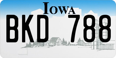 IA license plate BKD788