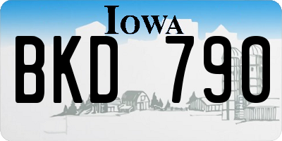 IA license plate BKD790