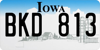 IA license plate BKD813