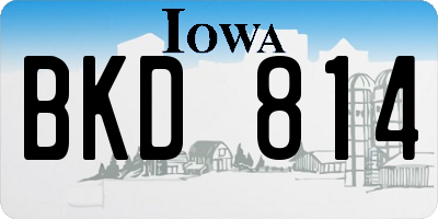 IA license plate BKD814
