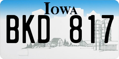 IA license plate BKD817