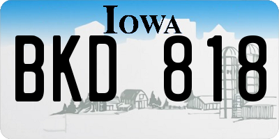 IA license plate BKD818