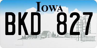 IA license plate BKD827