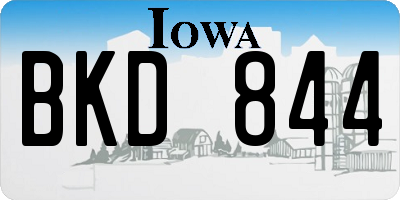 IA license plate BKD844