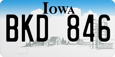 IA license plate BKD846