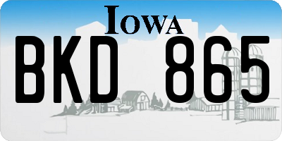 IA license plate BKD865
