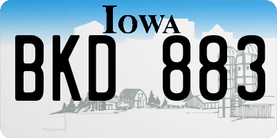 IA license plate BKD883
