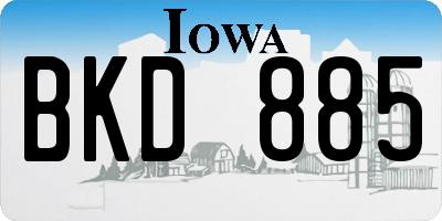 IA license plate BKD885