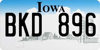 IA license plate BKD896