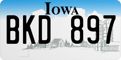IA license plate BKD897