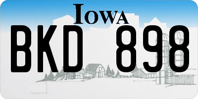 IA license plate BKD898