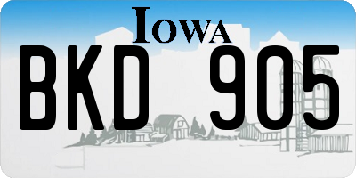 IA license plate BKD905