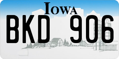 IA license plate BKD906
