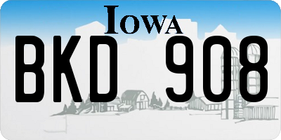 IA license plate BKD908