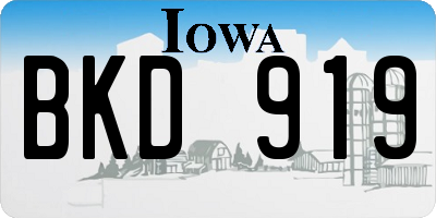 IA license plate BKD919