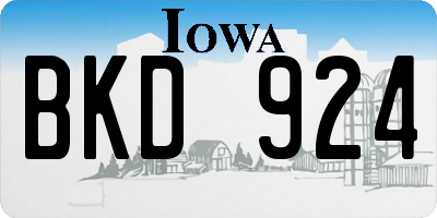 IA license plate BKD924