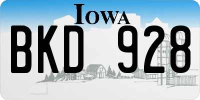 IA license plate BKD928