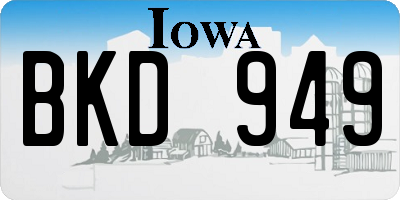 IA license plate BKD949