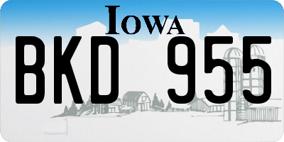 IA license plate BKD955