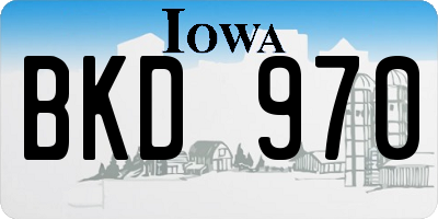 IA license plate BKD970