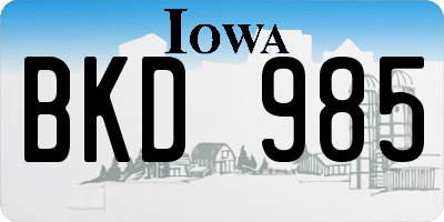 IA license plate BKD985