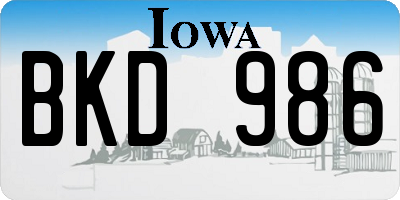 IA license plate BKD986