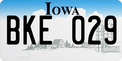 IA license plate BKE029