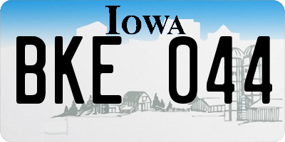 IA license plate BKE044