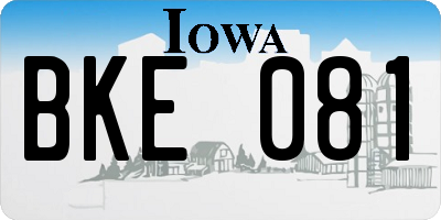 IA license plate BKE081