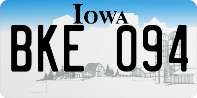 IA license plate BKE094