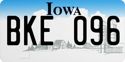 IA license plate BKE096