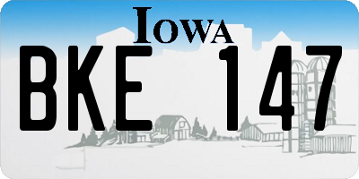 IA license plate BKE147