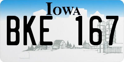 IA license plate BKE167