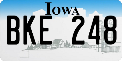 IA license plate BKE248