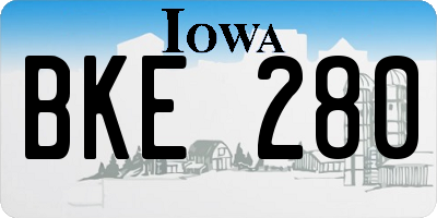IA license plate BKE280