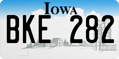 IA license plate BKE282