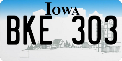 IA license plate BKE303
