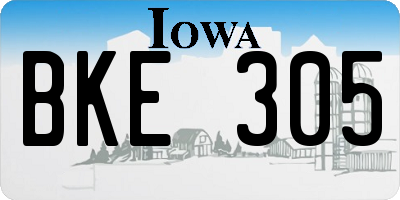 IA license plate BKE305