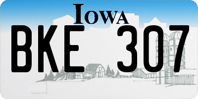 IA license plate BKE307