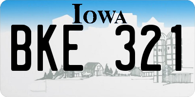 IA license plate BKE321